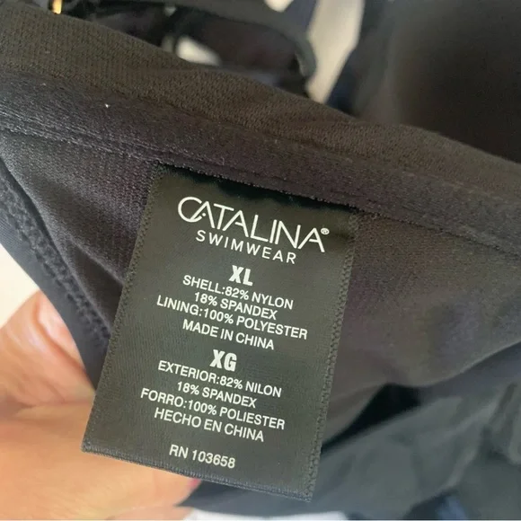 Catalina black Swim Top Removeable Strap Women’s XL - Picture 5 of 5